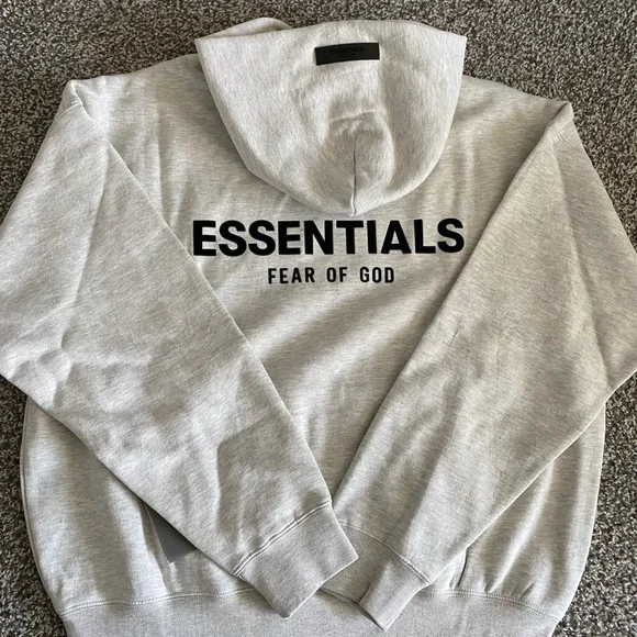 ESSENTIALS FEAR OG GOD LIGHT OATMEAL PULLOVER HOODIE - Picture 6 of 10